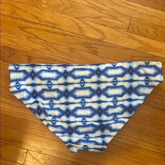 Michael by Michael Kors Blue and White Patterned Bikini Bottoms Small - Picture 3 of 4